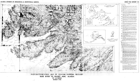 Map : Preliminary photointerpretation map of the surficial geology from Rude River to Valdez Arm, 1978 Cartography Wall Art :