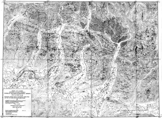 Map : Preliminary geologic map of southeast Ambler River and part of Survey Pass Quadrangles, 1975 Cartography Wall Art :