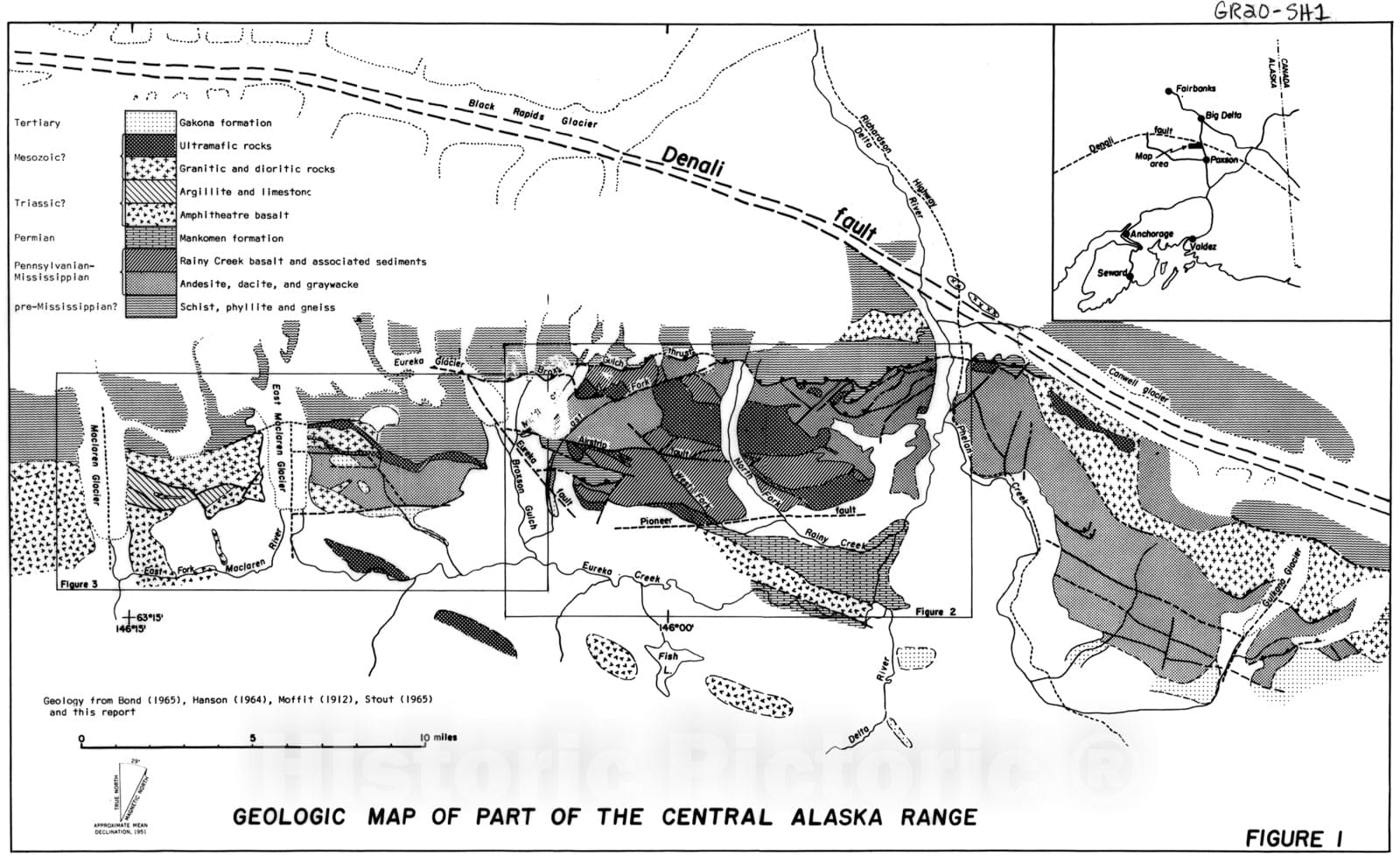 Map : Geological and geochemical investigations in the Eureka Creek and Rainy Creek areas, Mt. Hayes Quadrangle, Alaska, 1966 Cartography Wall Art :