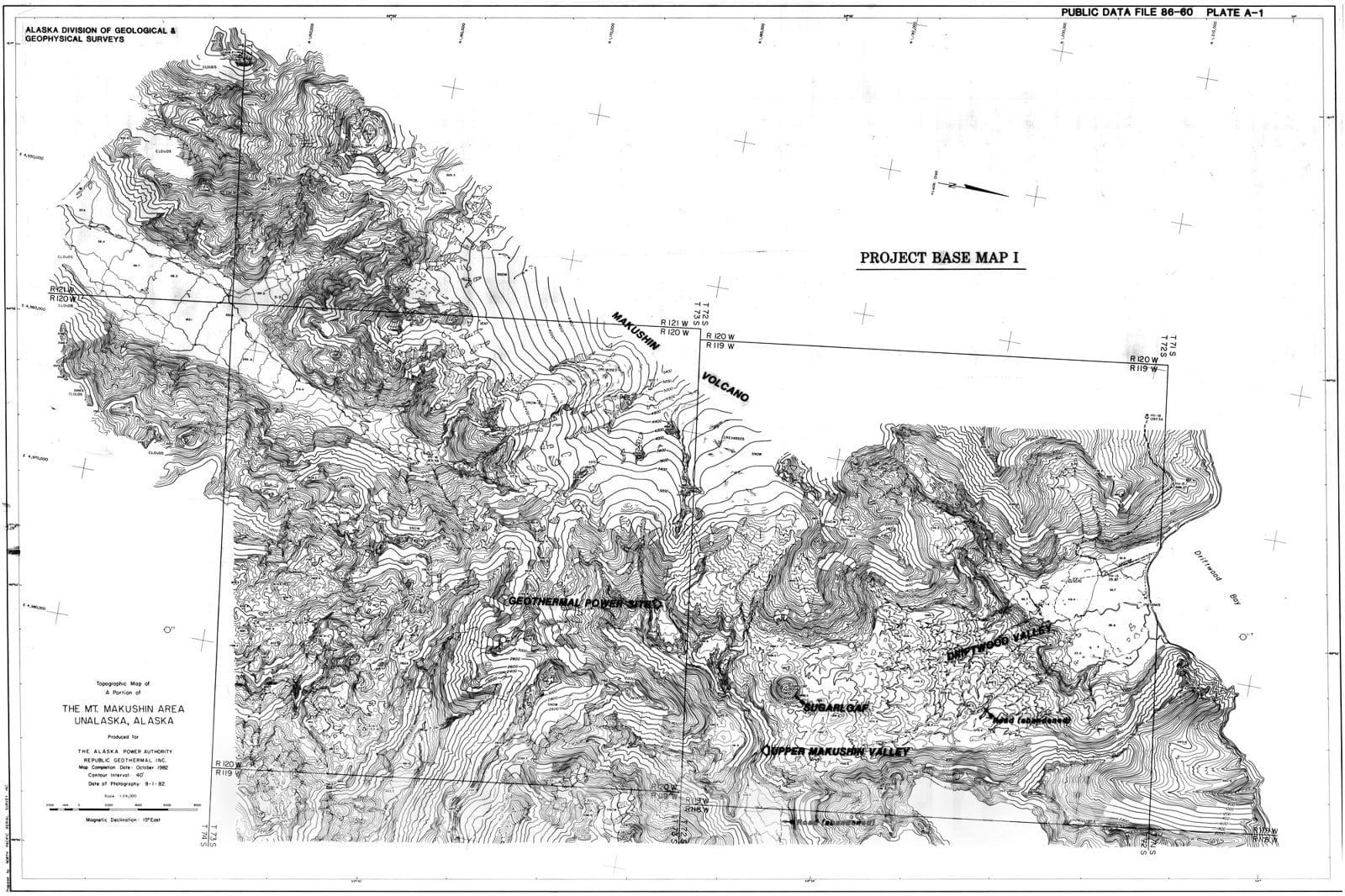 Map : Engineering geology of the proposed site for a geothermal power plant on Unalaska Island, Alaska, in Updike, R. G., ed., Engineeri, 1986 Cartography Wall Art :