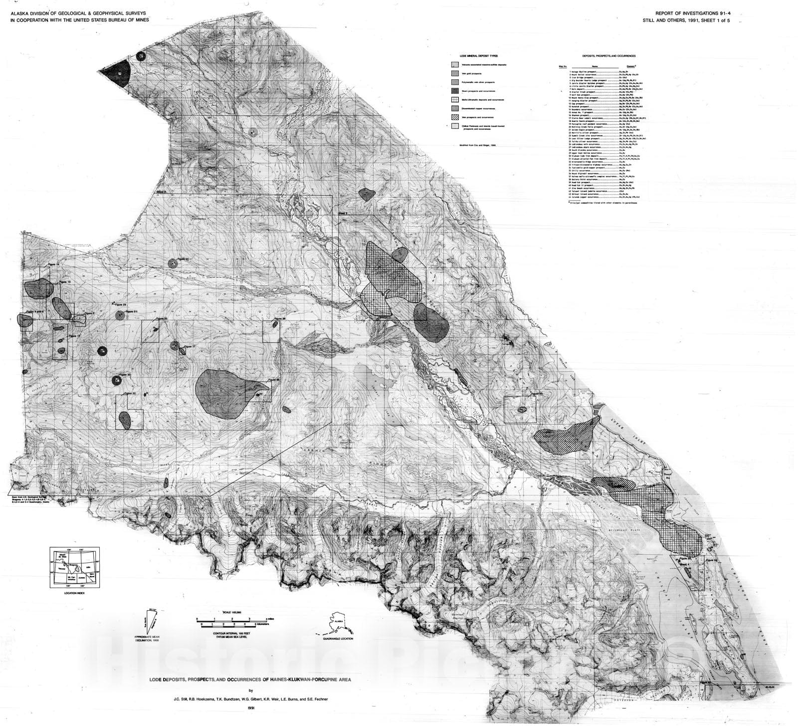 Map : Economic geology of Haines-Klukway-Porcupine area, southeastern Alaska, 1991 Cartography Wall Art :