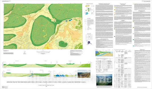 Map : Geologic map of the Coke Basin-Kukpowruk River area, DeLong Mountains D-2 and D-3 Quadrangle, Alaska, 2000 Cartography Wall Art :