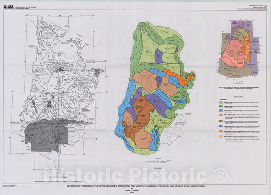 Map : Hydrologic properties and ground-water flow systems of the Paleozoic rocks in the Upper Colorado River Basin in Arizona, Colorado,, 2003 Cartography Wall Art :
