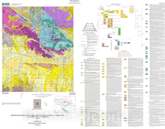 Map : Geologic map and digital database of the Pinto Mountain 7.5 minute quadrangle, Riverside County, California, 2003 Cartography Wall Art :