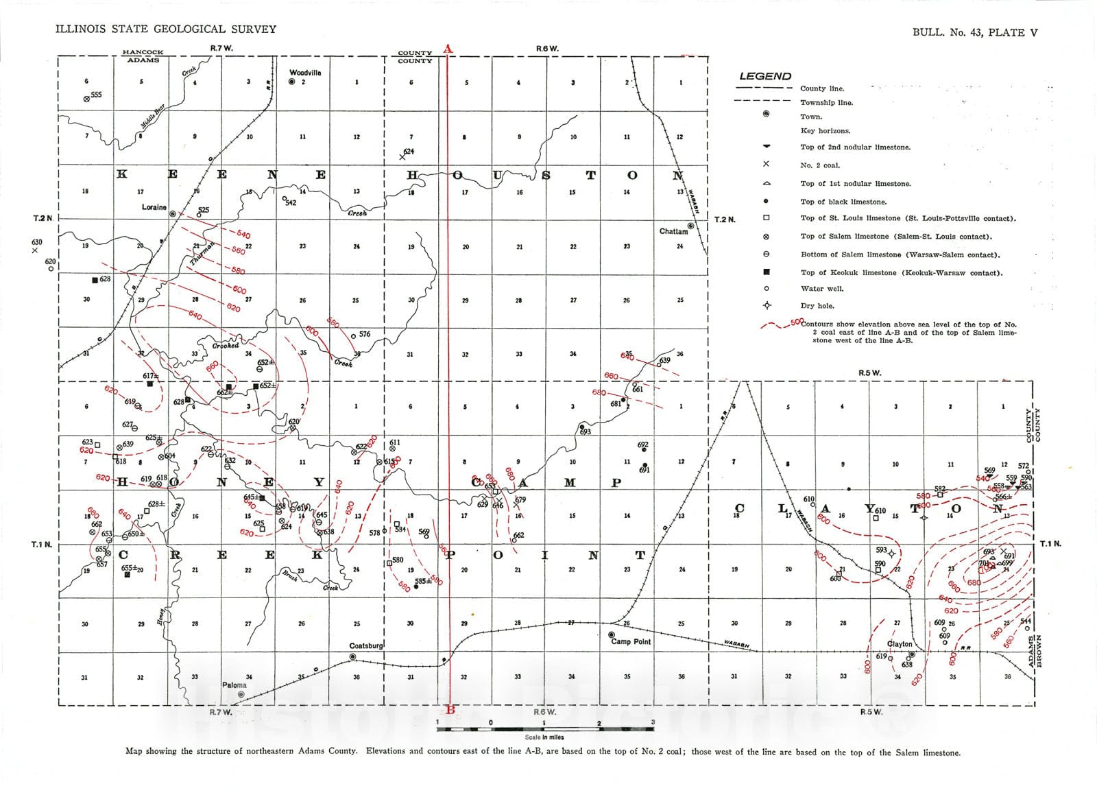 Map : Geology of northeastern Adams County, 1922 Cartography Wall Art :