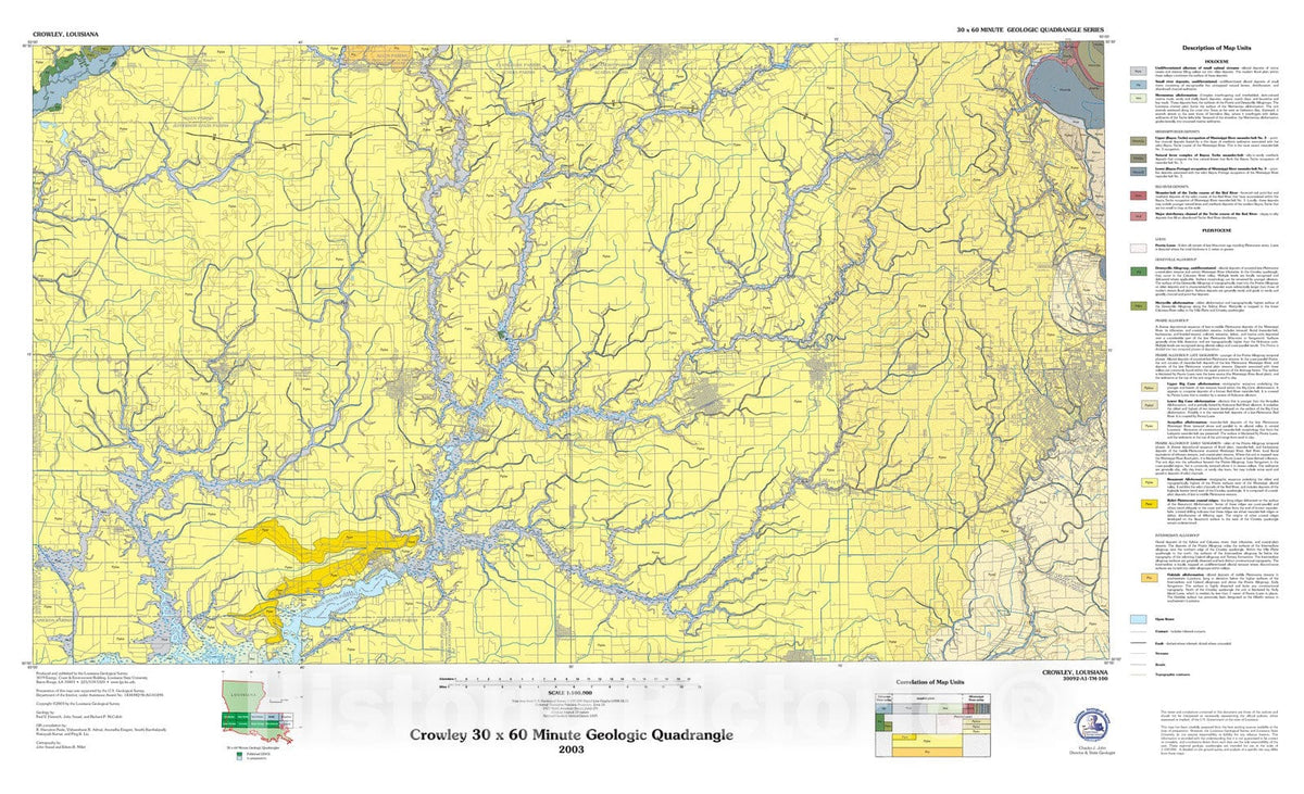 Map : Crowley thirty x sixty minute geologic quadrangle, 2003 Cartography Wall Art :