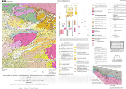 Map : Geologic map and digital database of the Yucaipa 7.5' quadrangle, San Bernardino and Riverside Counties, California, 2003 Cartography Wall Art :