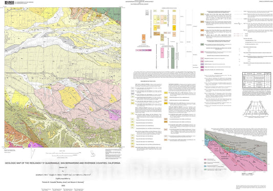 Map : Geologic map and digital database of the Redlands 7.5' quadrangle, San Bernardino and Riverside Counties, California, 2003 Cartography Wall Art :