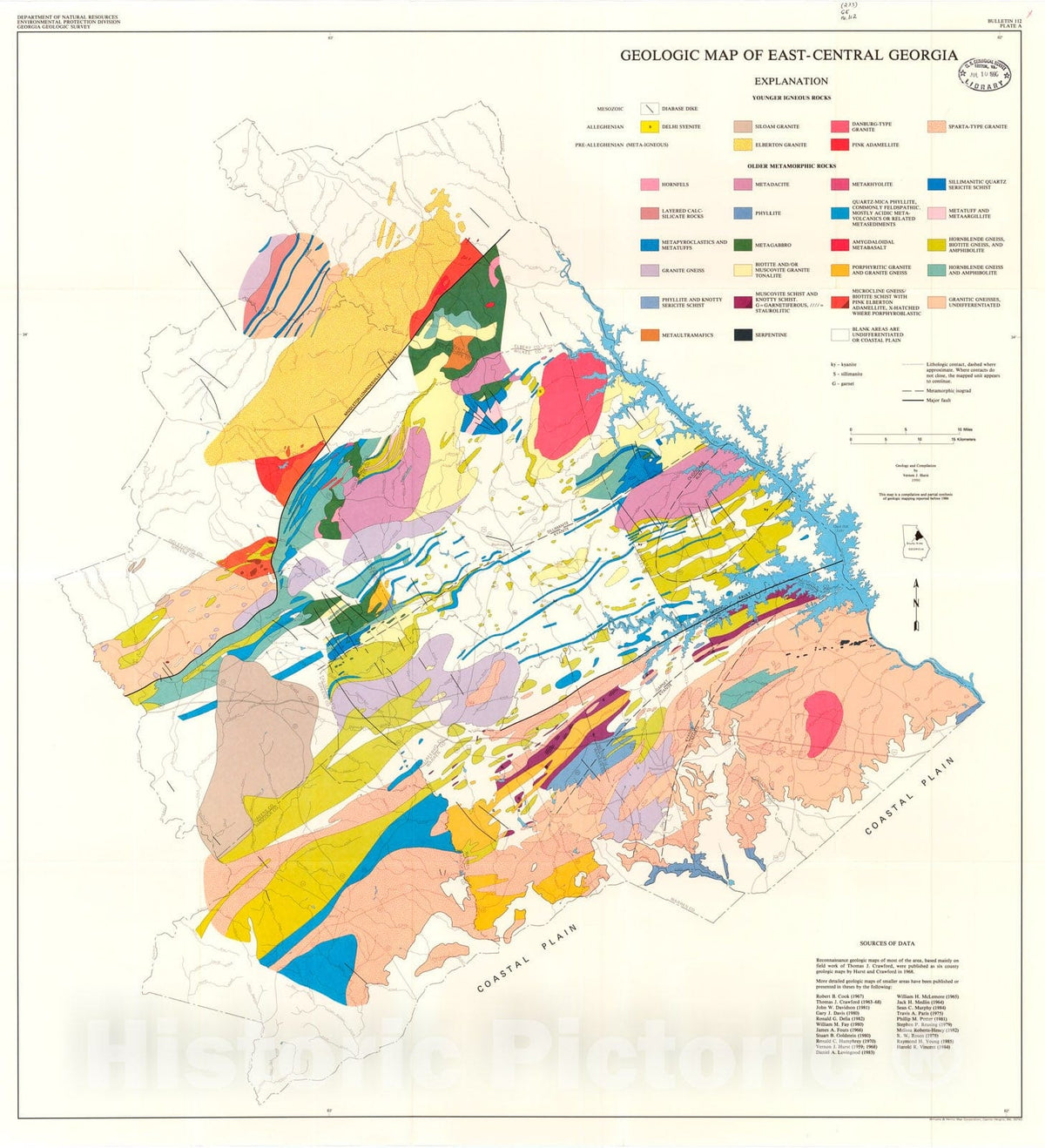 Map : Gold in east-central Georgia, 1990 Cartography Wall Art :