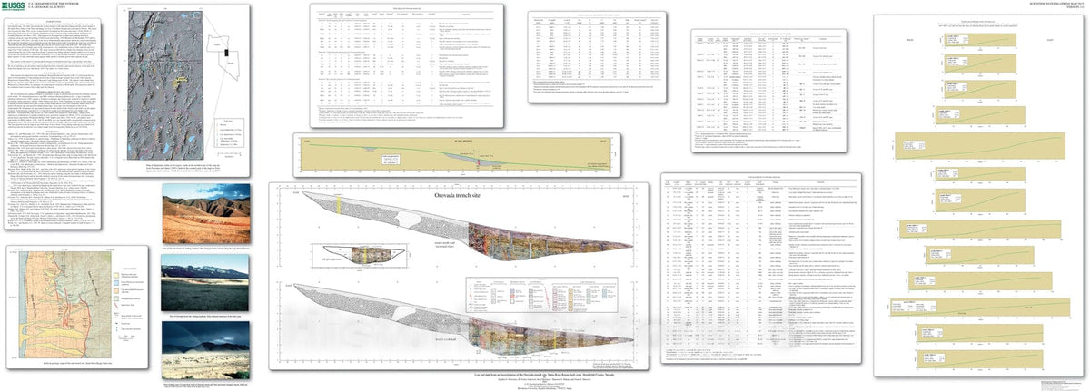 Map : Log and data from an investigation of the Orovada trench site, Santa Rosa Range fault zone, Humboldt County, Nevada, 2004 Cartography Wall Art :