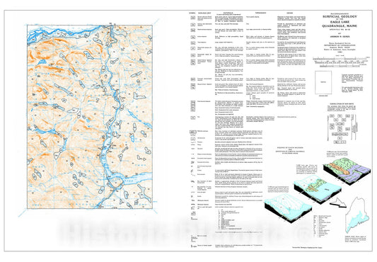 Map : Reconnaissance Surficial Geology of the Eagle Lake 15' Quadrangle, Maine, 1981 Cartography Wall Art :