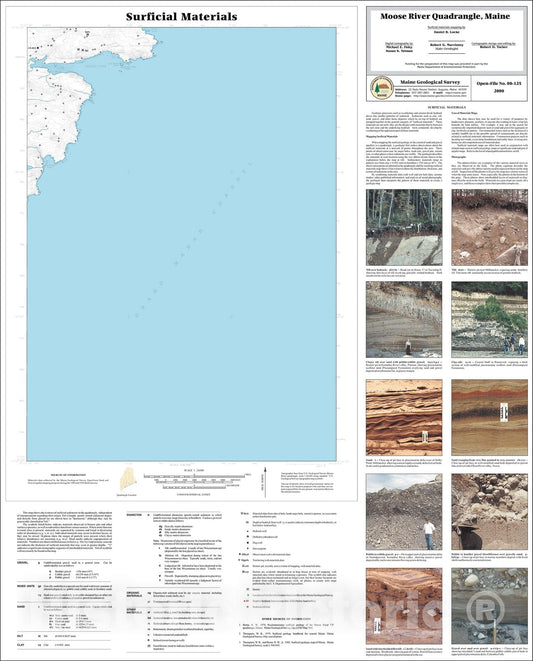 Map : Surficial Materials in the Moose River Quadrangle, Maine, 2000 Cartography Wall Art :