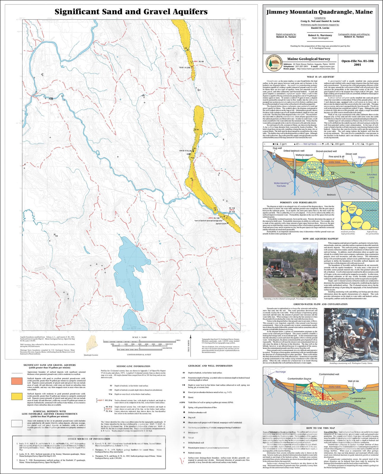Map : Significant Sand and Gravel Aquifers in the Jimmey Mountain Quadrangle, Maine, 2001 Cartography Wall Art :