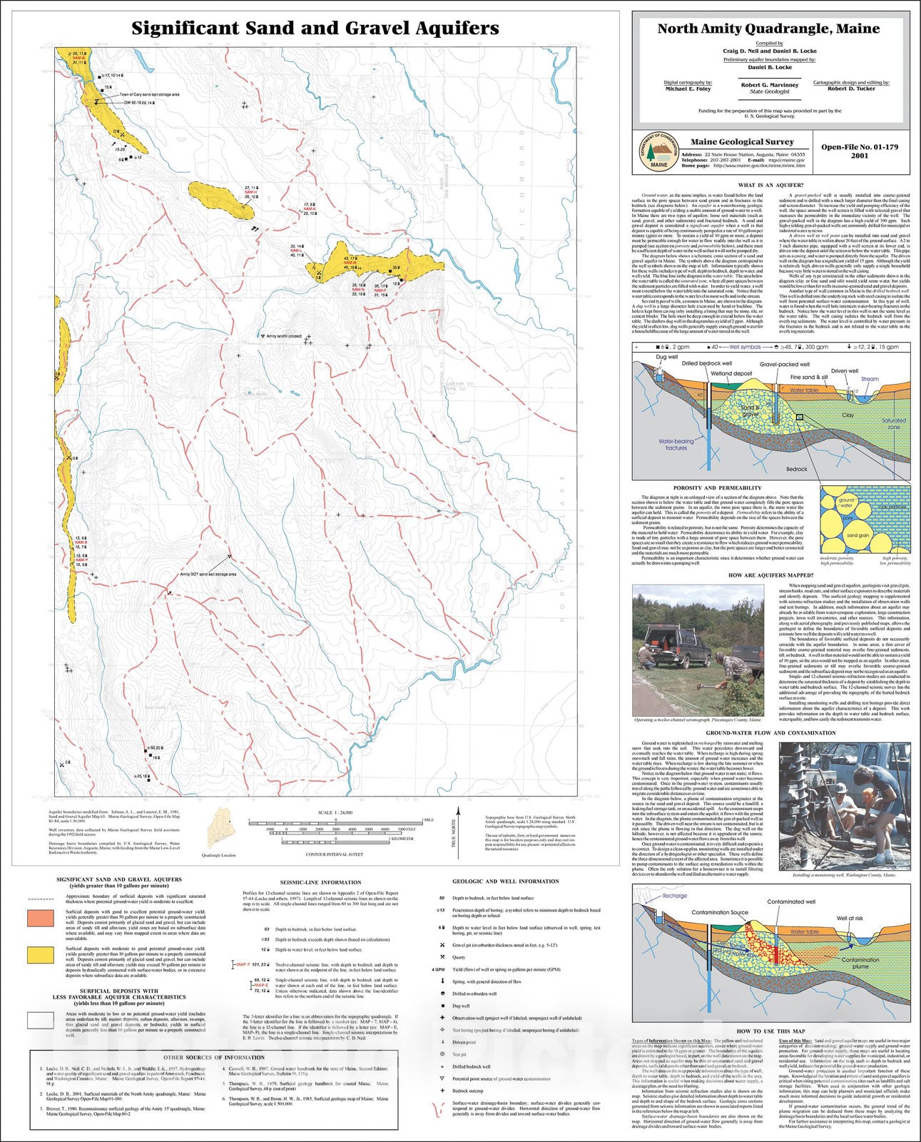Map : Significant Sand and Gravel Aquifers in the North Amity Quadrangle, Maine, 2001 Cartography Wall Art :