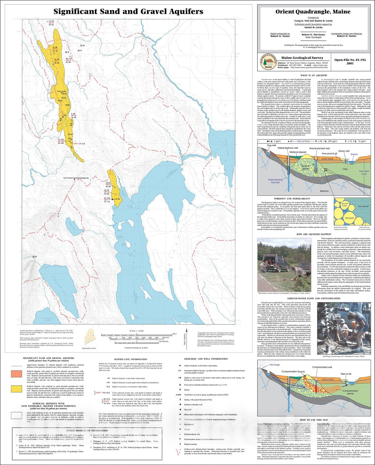 Map : Significant Sand and Gravel Aquifers in the Orient Quadrangle, Maine, 2001 Cartography Wall Art :