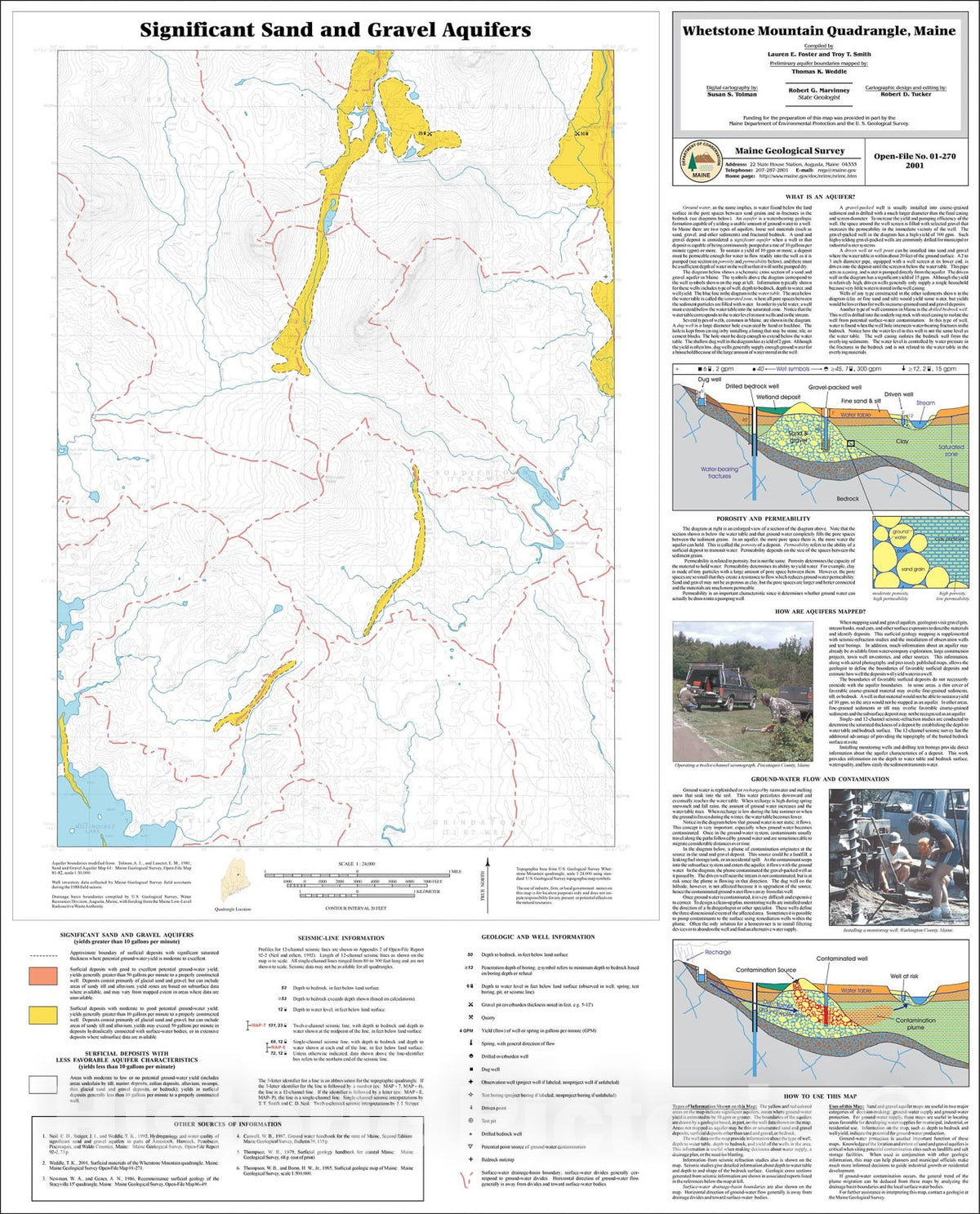 Map : Significant Sand and Gravel Aquifers in the Whetstone Mountain Quadrangle, Maine, 2001 Cartography Wall Art :