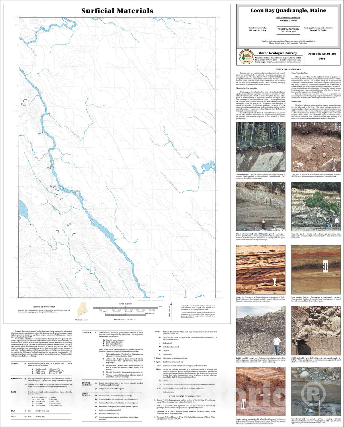 Map : Surficial Materials in the Loon Bay Quadrangle, Maine, 2001 Cartography Wall Art :