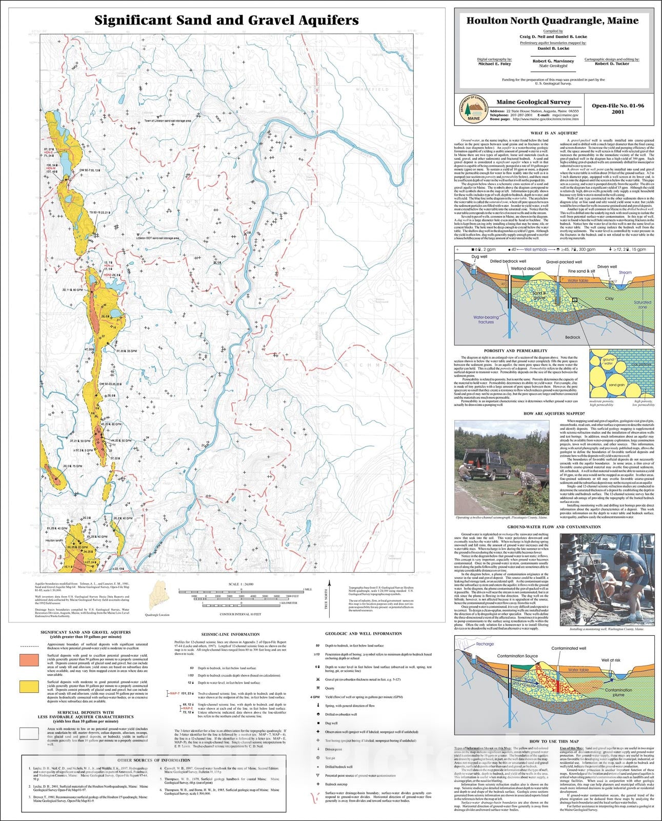 Map : Significant Sand and Gravel Aquifers in the Houlton North Quadrangle, Maine, 2001 Cartography Wall Art :