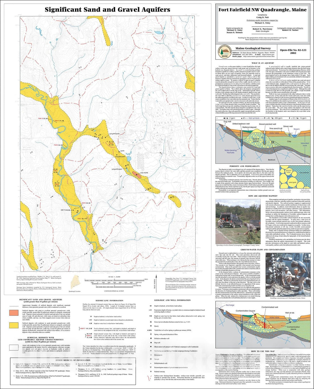 Map : Significant Sand and Gravel Aquifers in the Fort Fairfield NW Quadrangle, Maine, 2002 Cartography Wall Art :