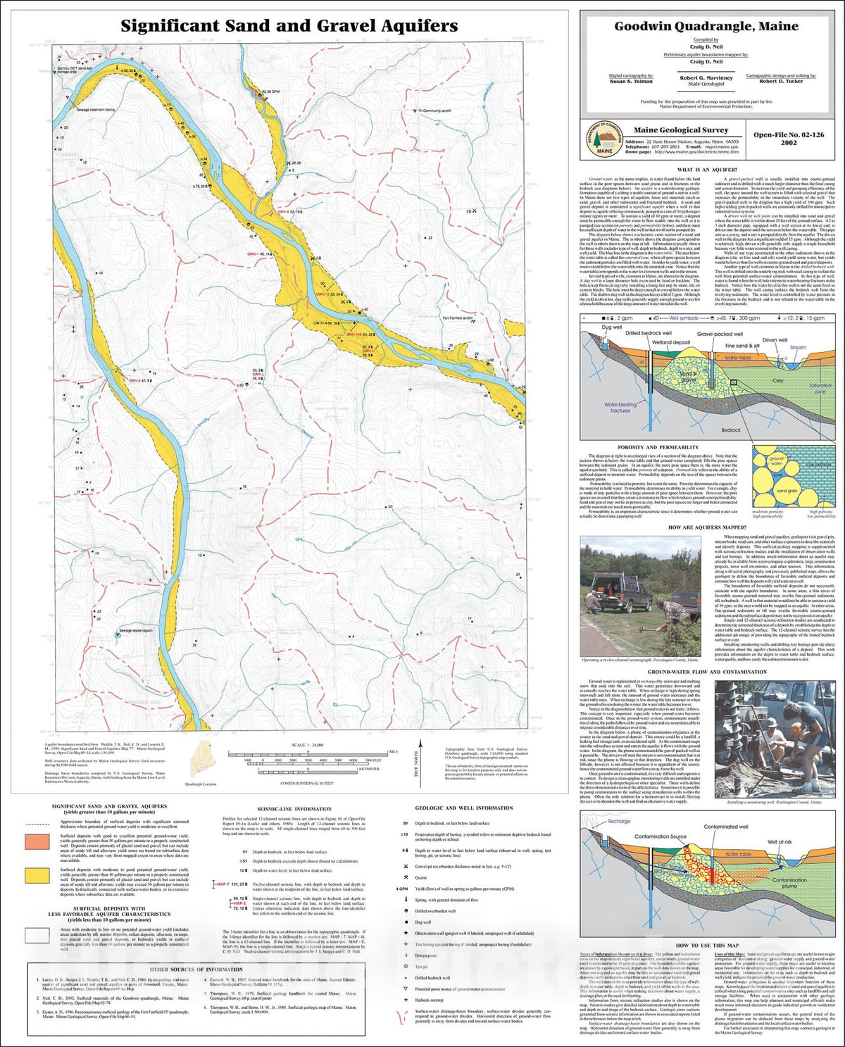 Map : Significant Sand and Gravel Aquifers in the Goodwin Quadrangle, Maine, 2002 Cartography Wall Art :