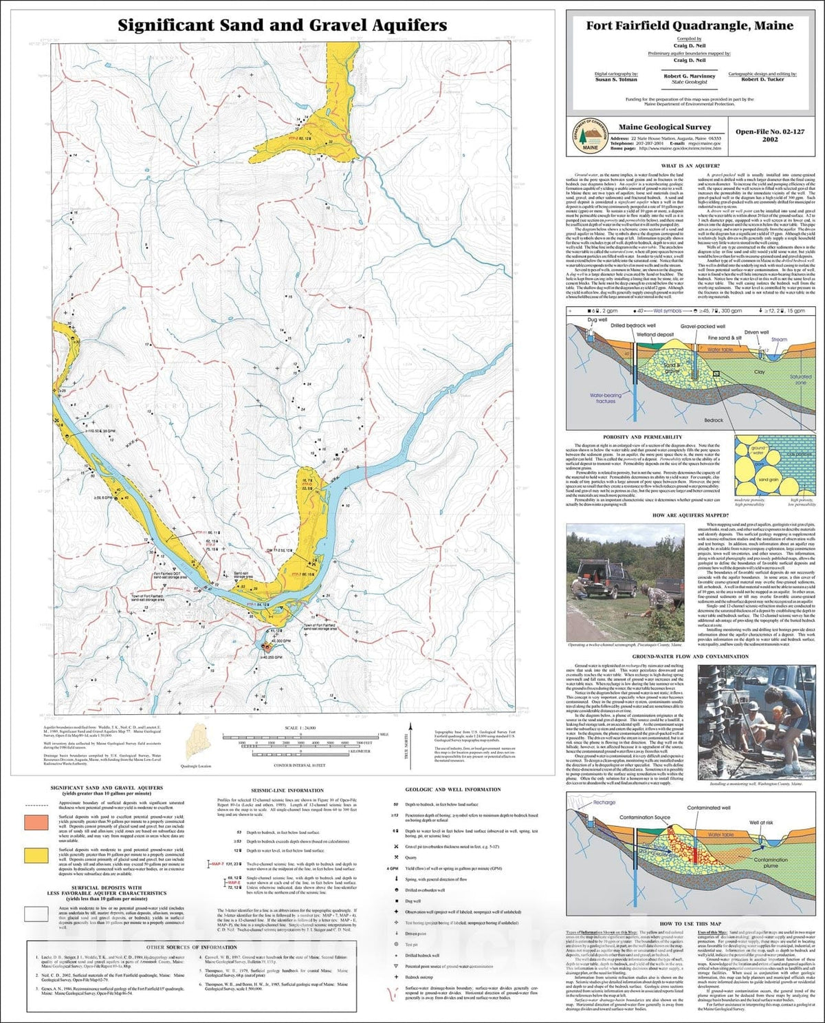 Map : Significant Sand and Gravel Aquifers in the Fort Fairfield Quadrangle, Maine, 2002 Cartography Wall Art :