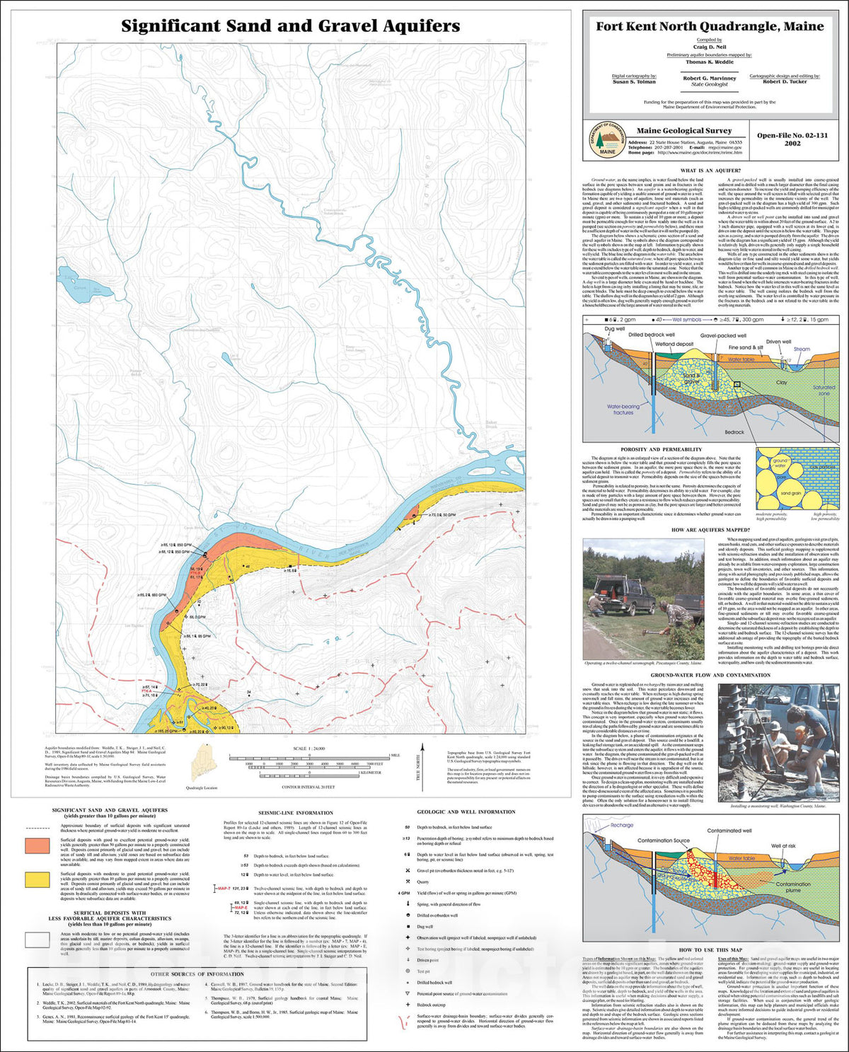 Map : Significant Sand and Gravel Aquifers in the Fort Kent North Quadrangle, Maine, 2002 Cartography Wall Art :