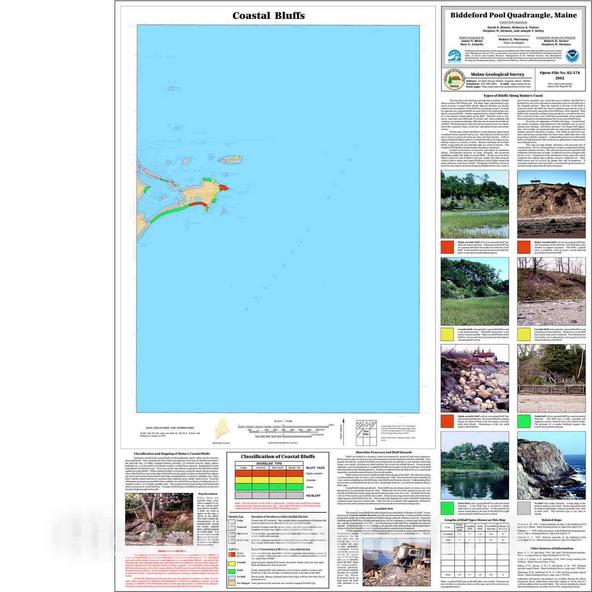 Map : Coastal Bluffs in the Biddeford Pool Quadrangle, Maine, 2002 Cartography Wall Art :