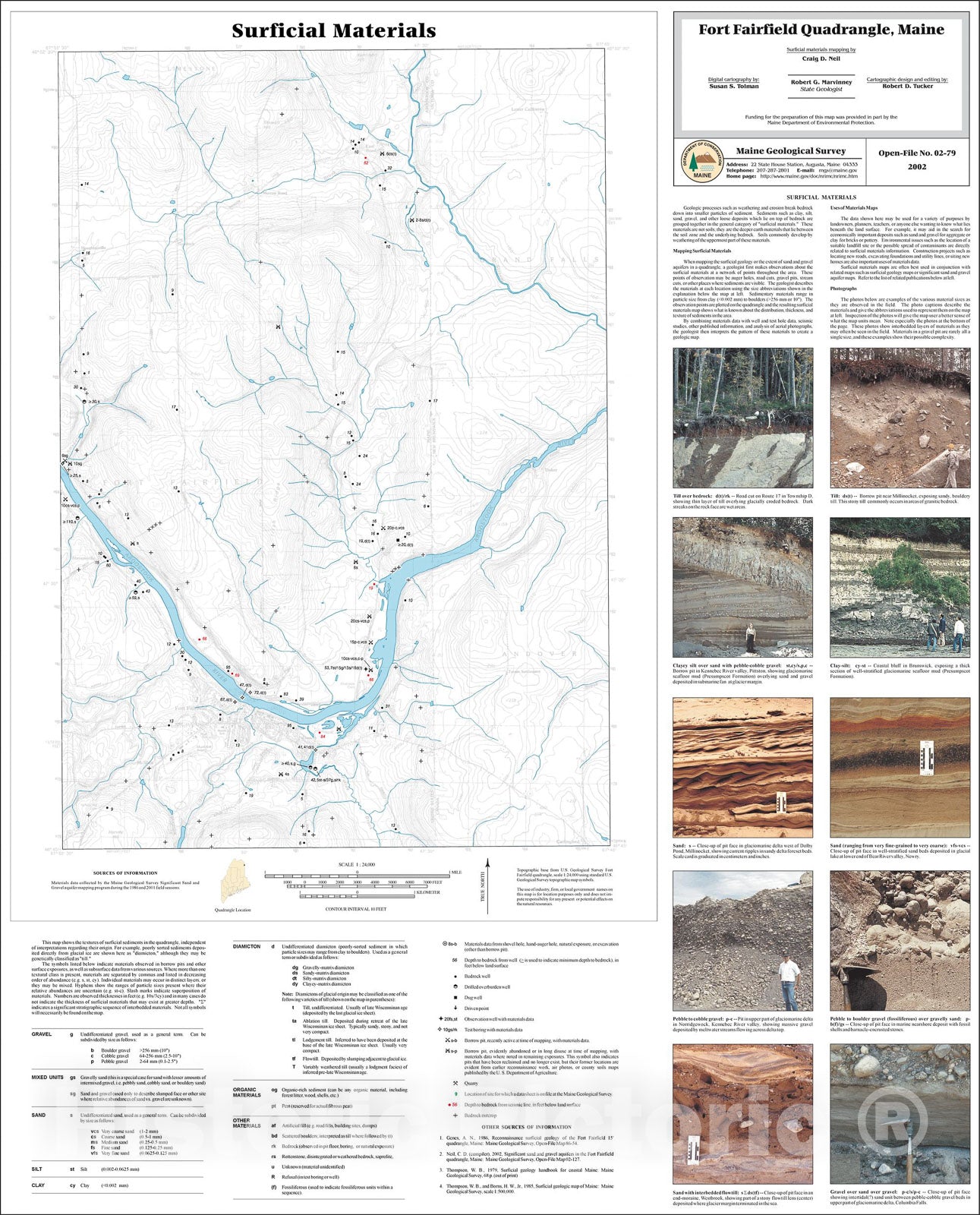 Map : Surficial Materials in the Fort Fairfield Quadrangle, Maine, 2002 Cartography Wall Art :