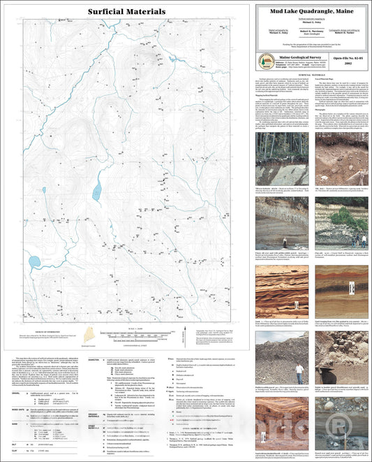 Map : Surficial Materials in the Mud Lake Quadrangle, Maine, 2002 Cartography Wall Art :