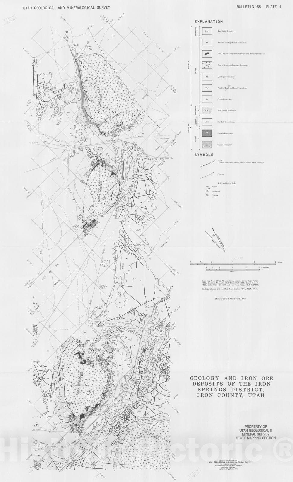 Map : Iron deposits of Utah, 1970 Cartography Wall Art :