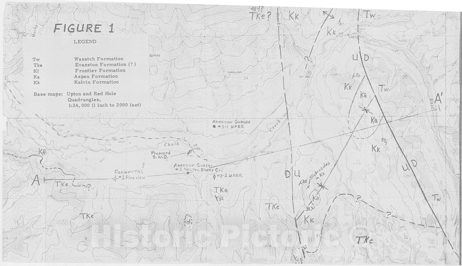 Map : Surface geology and structure of the Pineview area, Summit County, Utah, 1975 Cartography Wall Art :