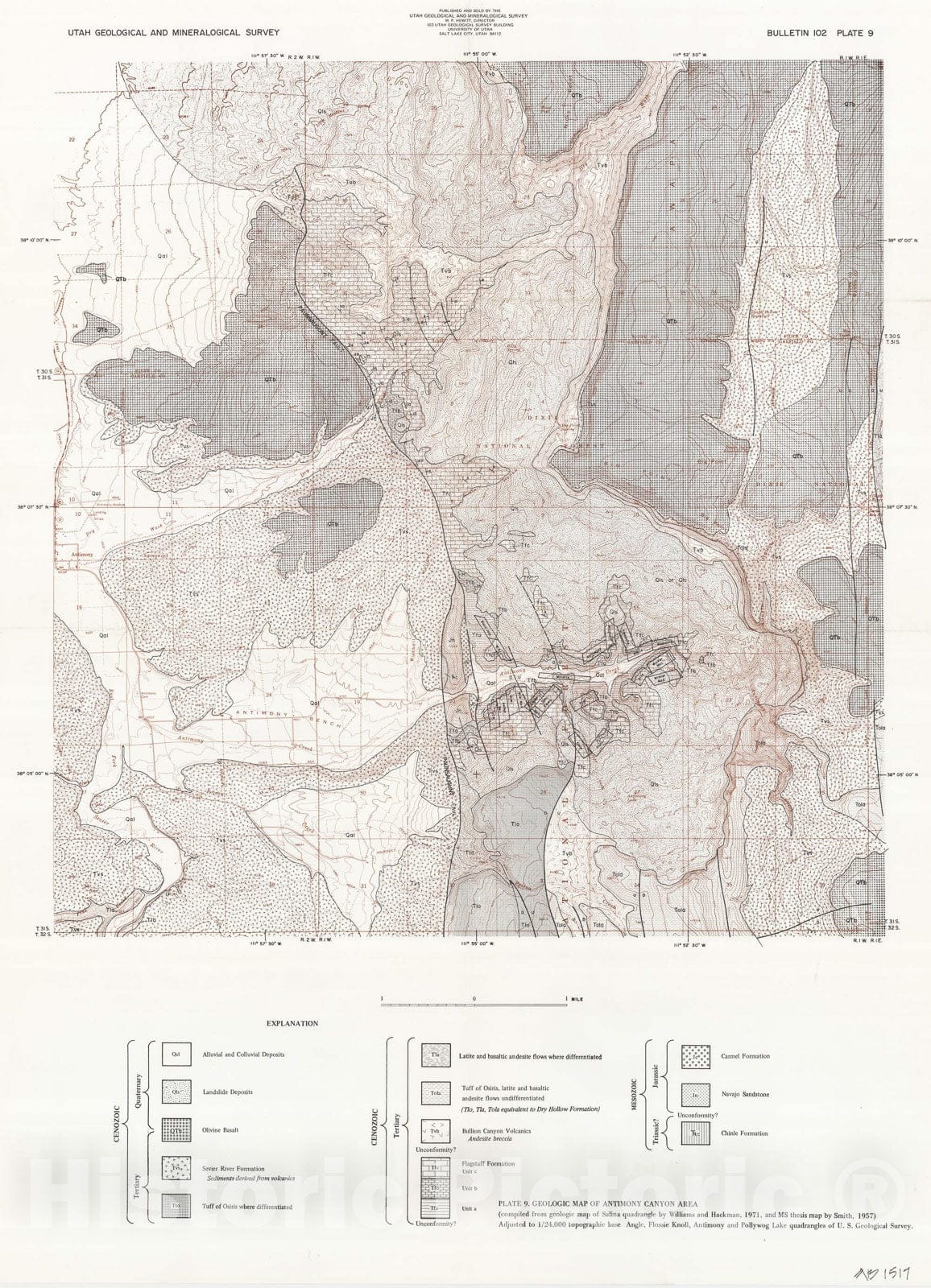 Map : Mineral resource potential of Piute County, Utah and adjoining area, 1973 Cartography Wall Art :