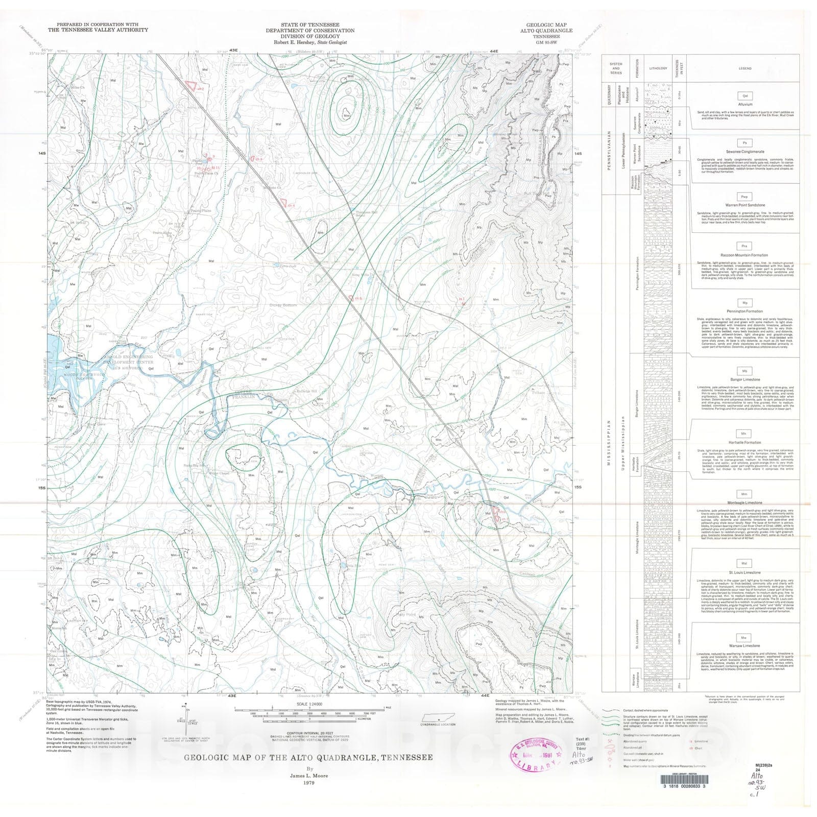 Map : Geologic Map and Mineral Resources Summary of the Alto Quadrangle, 1977 Cartography Wall Art :