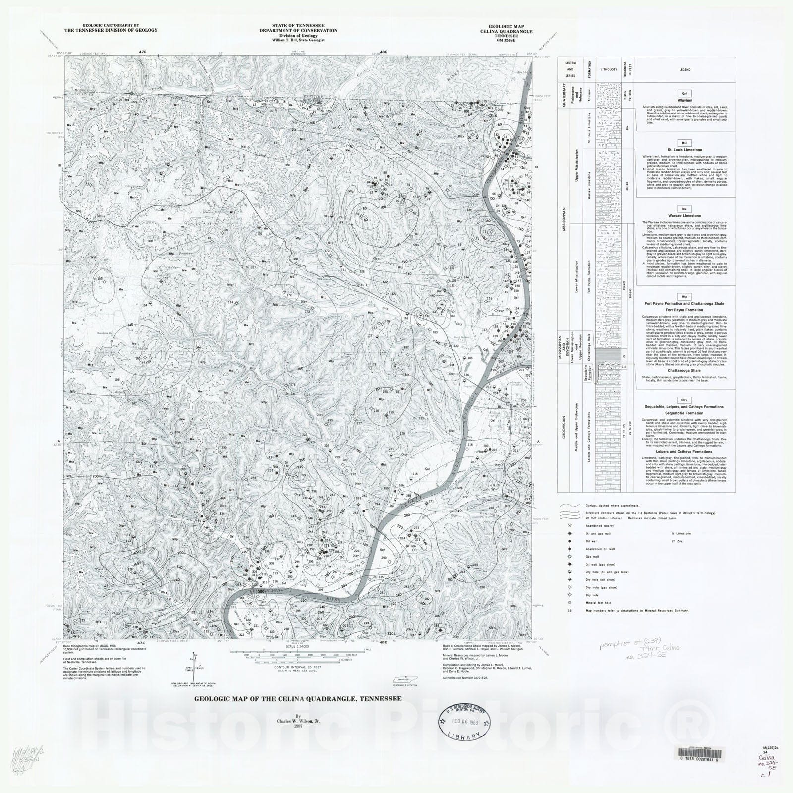 Map : Geologic Map and Mineral Resources Summary of the Celina Quadrangle, 1987 Cartography Wall Art :