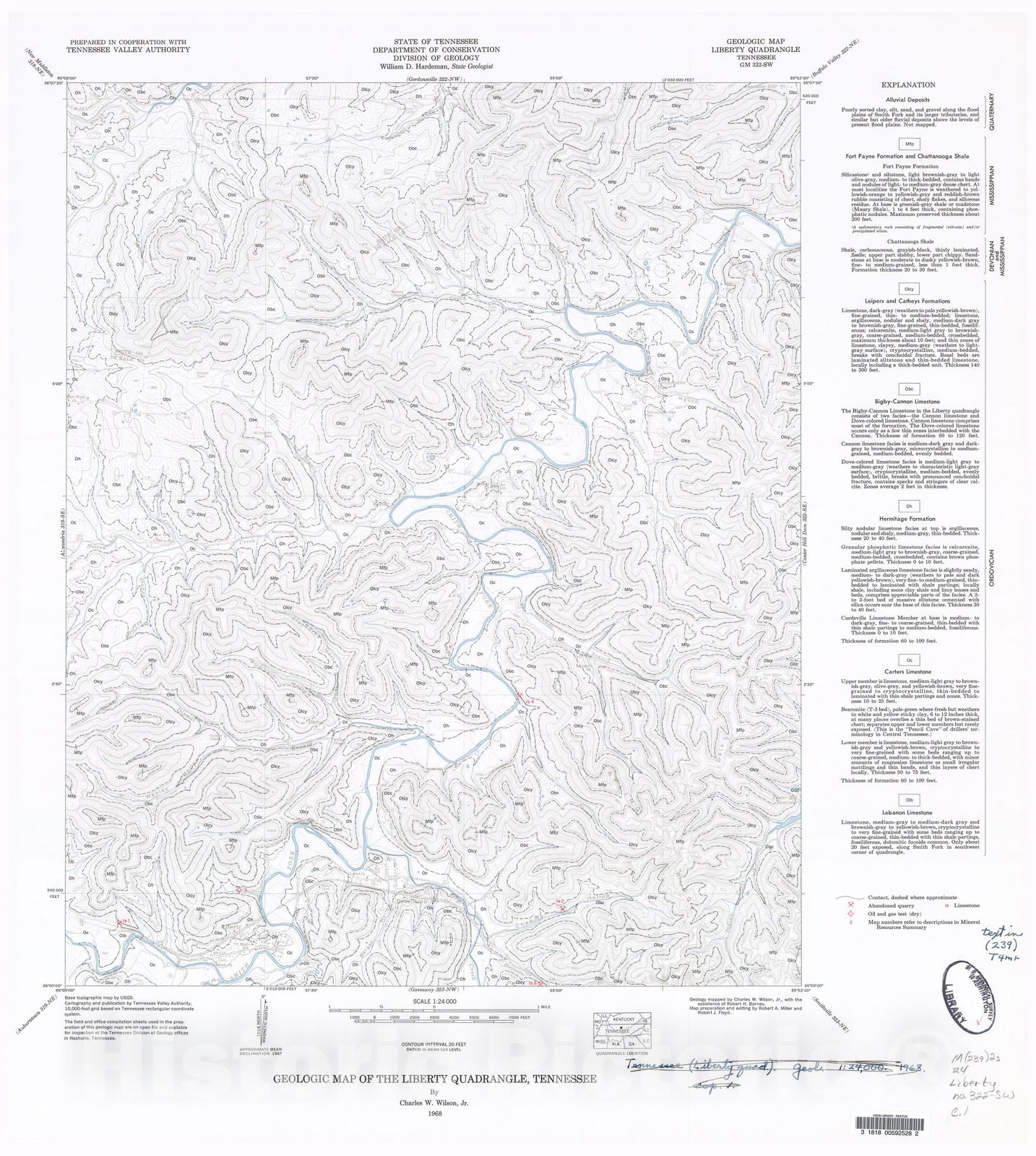 Map : Geologic Map and Mineral Resources Summary of the Liberty Quadrangle, 1968 Cartography Wall Art :