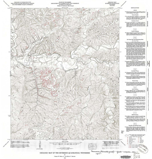 Map : Geologic Map and Mineral Resources Summary of the Riverside Quadrangle, 1962 Cartography Wall Art :
