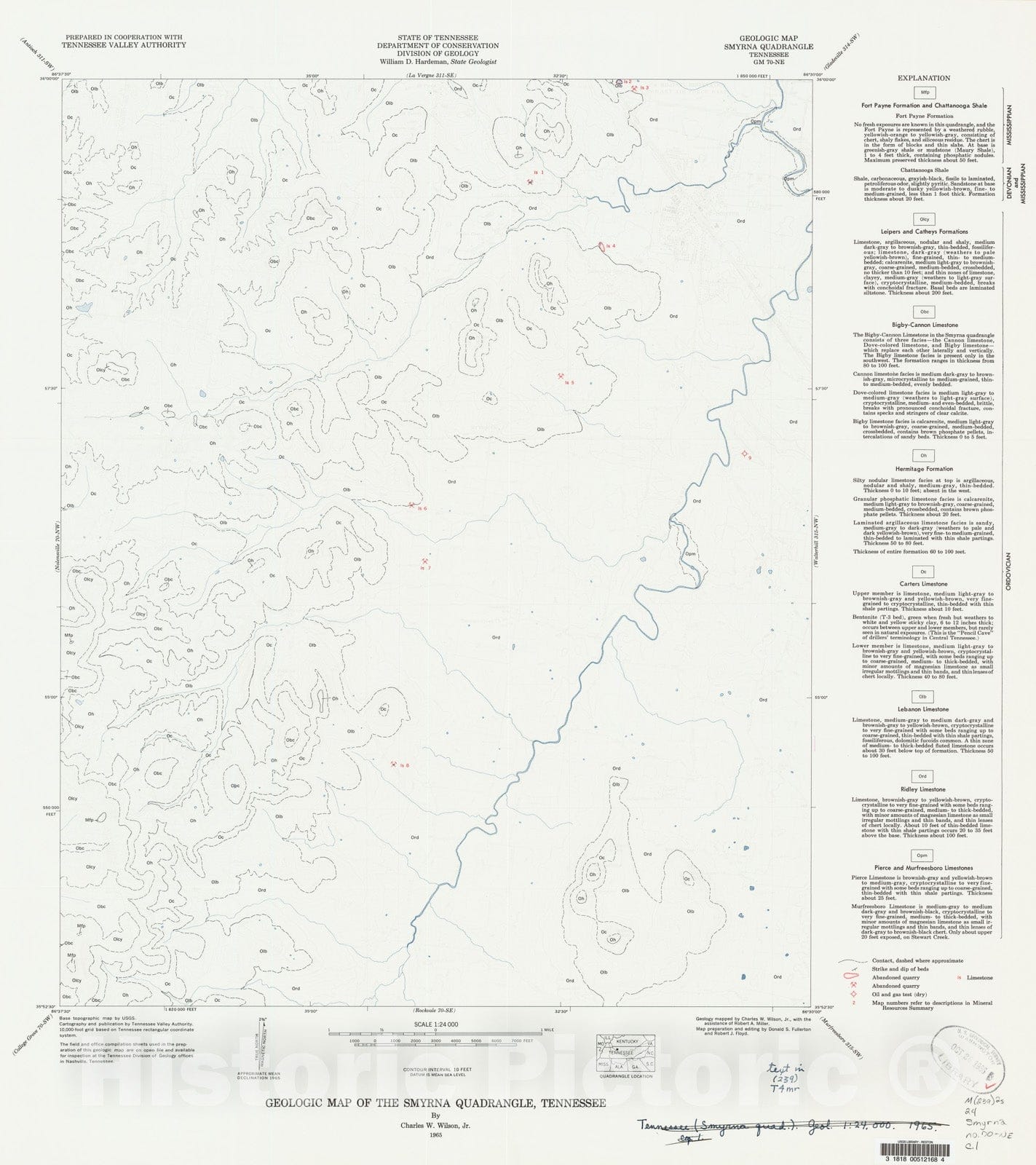 Map : Geologic Map and Mineral Resources Summary of the Smyrna Quadrangle, 1966 Cartography Wall Art :
