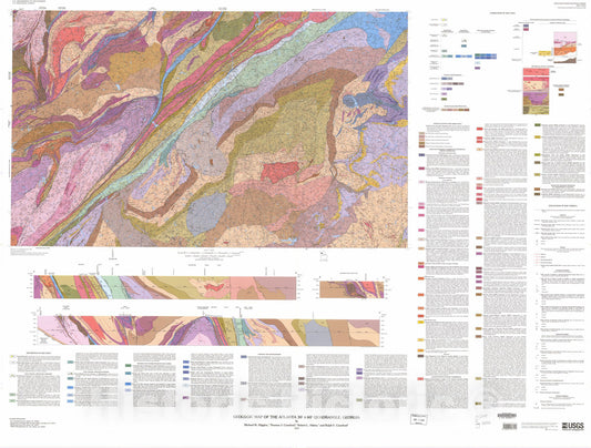 Map : Geologic map of the Atlanta 30' X 60' quadrangle, Georgia, 2003 Cartography Wall Art :