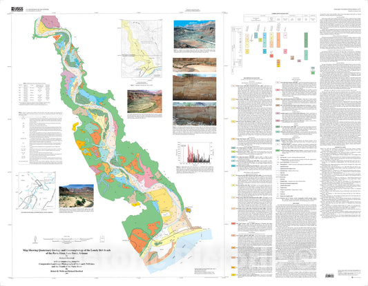 Map : Map showing Quaternary geology and geomorphology of the Lonely Dell Reach of the Paria River, Lees Ferry, Arizona, with accompanyi, 2003 Cartography Wall Art :