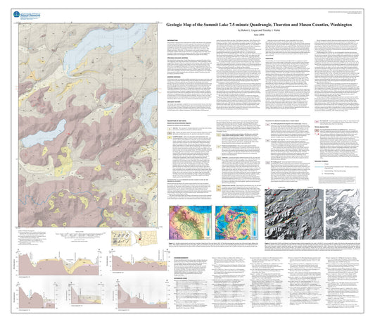 Map : Geologic map of the Summit Lake 7.5-minute quadrangle, Thurston and Mason Counties, Washington, 2004 Cartography Wall Art :