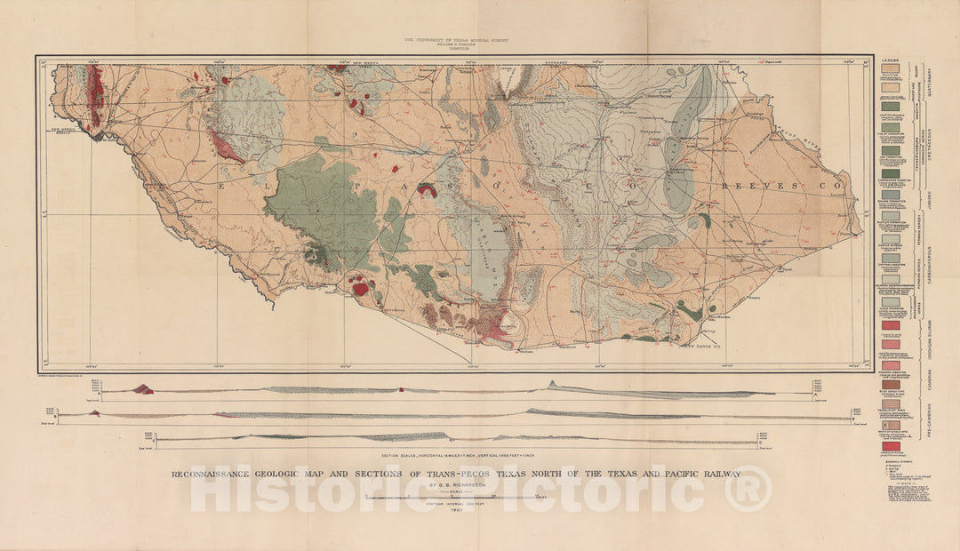 Map : Report of a reconnaissance in Trans-Pecos Texas north of the Texas and Pacific Railway, 1904 Cartography Wall Art :