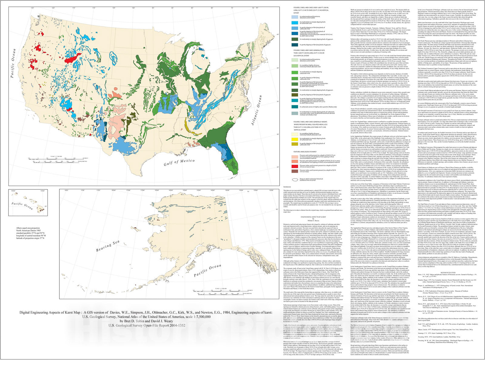 Map : Digital engineering aspects karst map: a GIS version of Davies, W.E.; Simpson, J.H.; Ohlmacher, G.C.; Kirk, W.S.; and Newton, E.G., 2004 Cartography Wall Art :