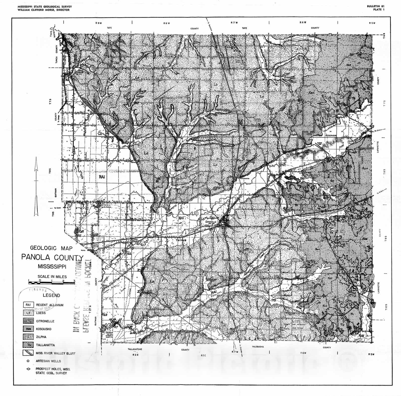 Map : Panola County geology [Mississippi], 1956 Cartography Wall Art :