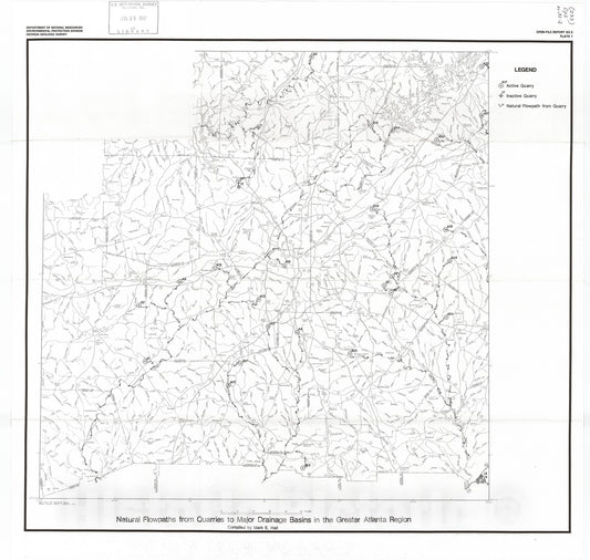 Map : Quarries as emergency reservoirs in the greater Atlanta region, 1992 Cartography Wall Art :