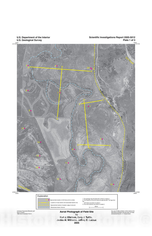 Map : S-wave refraction survey of alluvial aggregate [Yampa River valley near Steamboat Springs, Colorado], 2005 Cartography Wall Art :