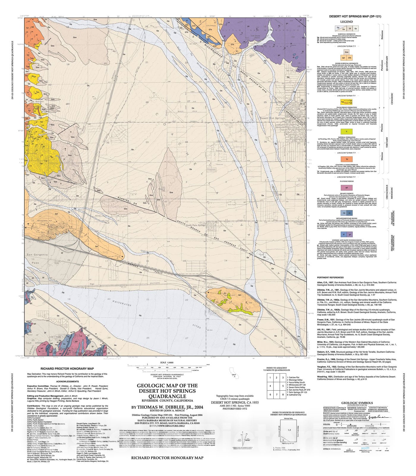 Map : Geologic map of the Desert Hot Springs quadrangle, Riverside County, California, 2004 Cartography Wall Art :