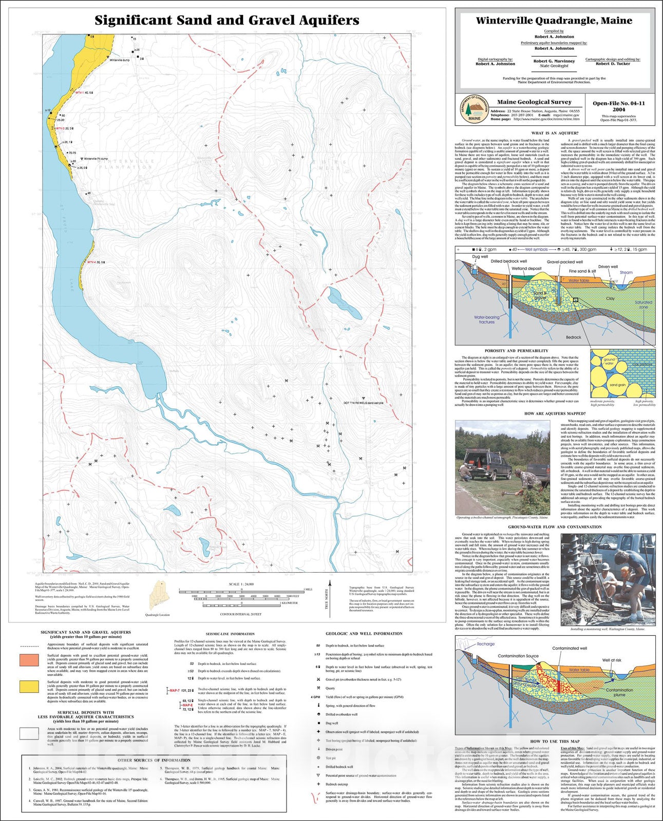 Map : Significant sand and gravel aquifers in the Winterville quadrangle, Maine, 2004 Cartography Wall Art :