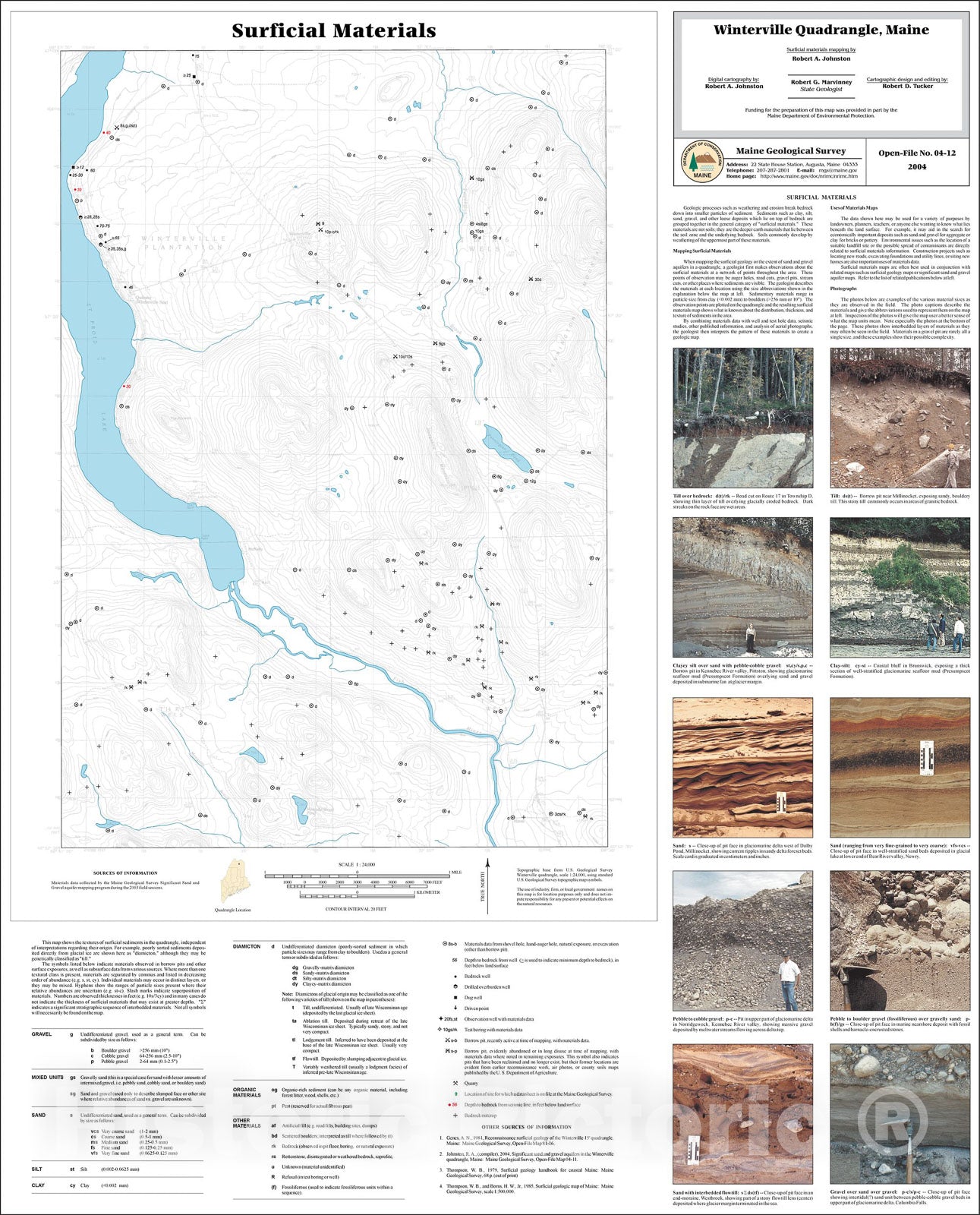 Map : Surficial Materials of the Winterville quadrangle, 2004 Cartography Wall Art :