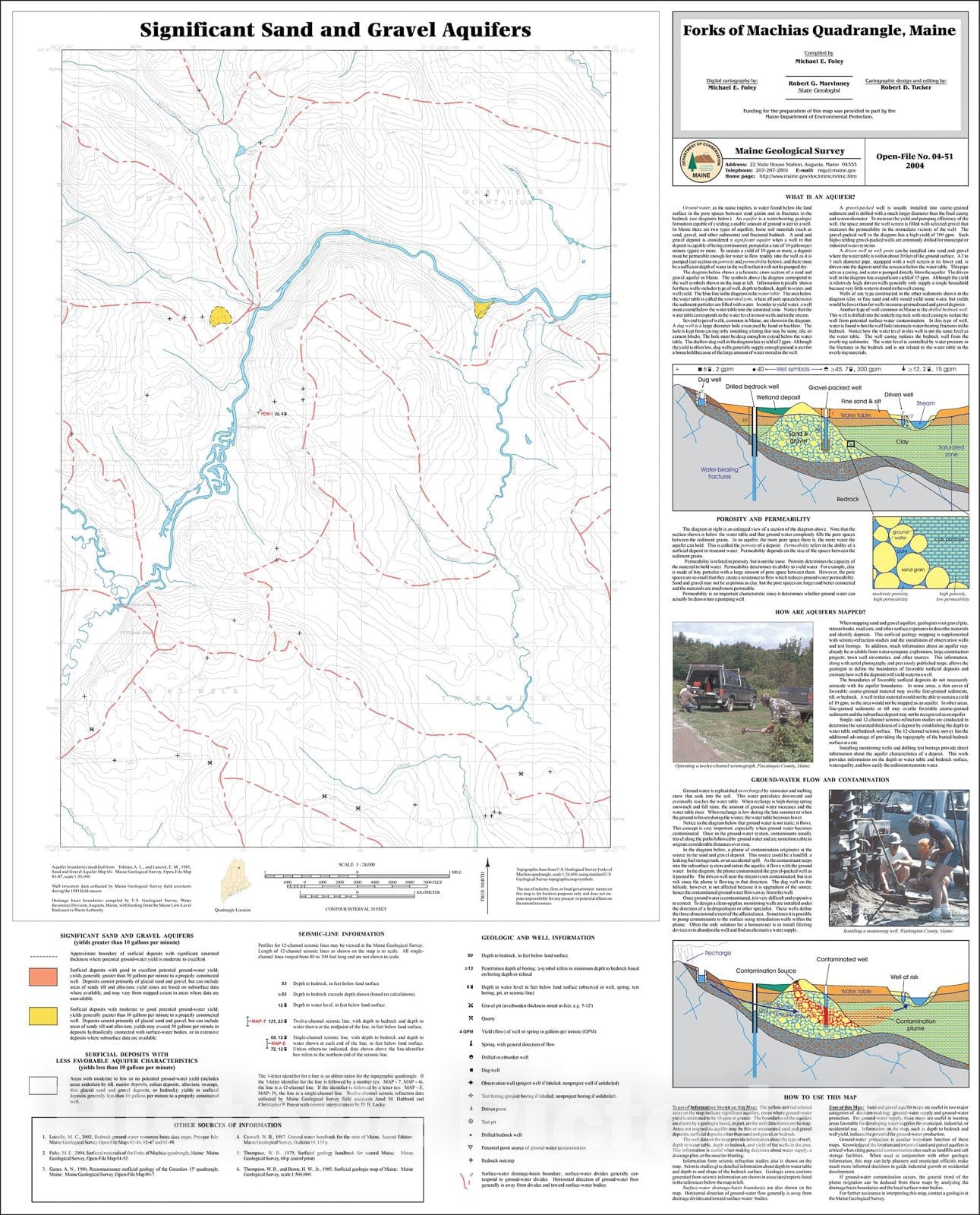 Map : Significant sand and gravel aquifers in the Forks of Machias quadrangle, Maine, 2004 Cartography Wall Art :