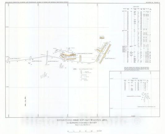 Map : Geology and assay map-East Warnock area, 1965 Cartography Wall Art :